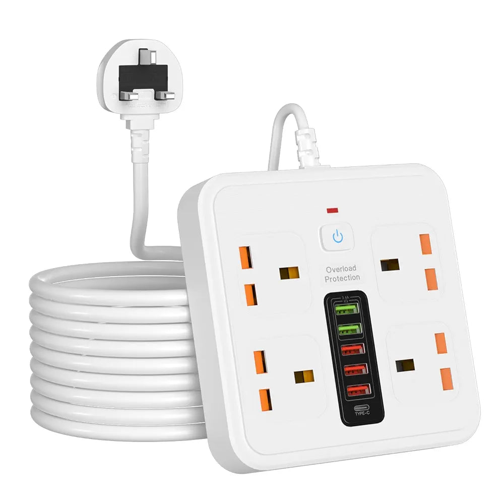 Uk import Universal Power Extension Strip with 6 Ports Uk import Universal Power Extension Strip with 6 Ports